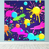 Neon Color Splash Art Leinwanddruck (Insitu (Holzboden))