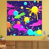 Neon Color Splash Art Leinwanddruck (Insitu (Wohnzimmer))