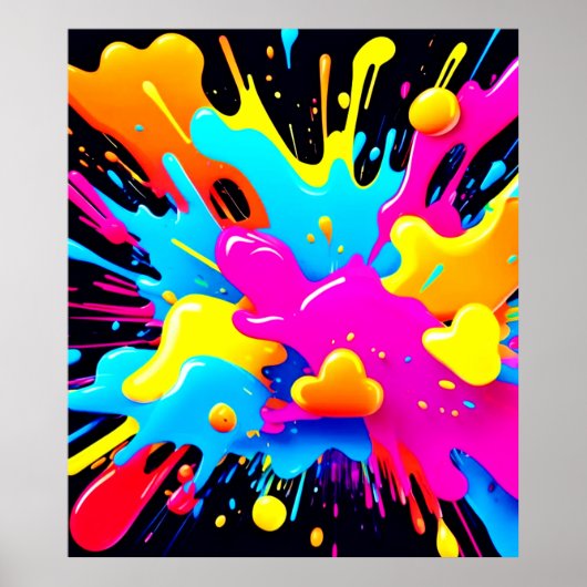 Neon Color Splash Art Poster (Vorne)