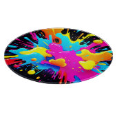 Neon Color Splash Art Schneidebrett (Ecke)