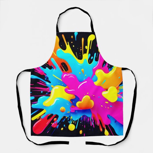 Neon Color Splash Art Schürze (Vorderseite)