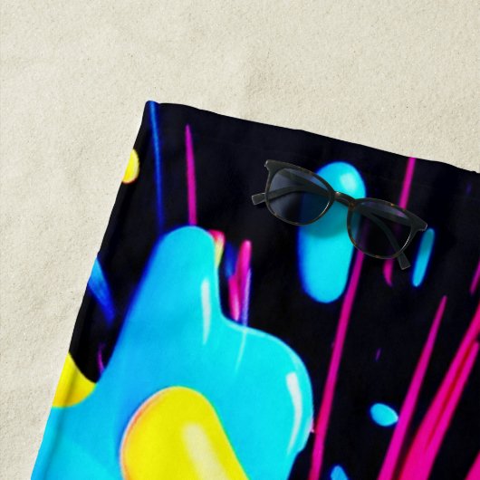 Neon Color Splash Art Strandtuch (Beispiel)