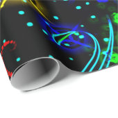 Neon Color Stars Swirl Paint Psychedelic Muster Geschenkpapier (Rolleneckpunkt)