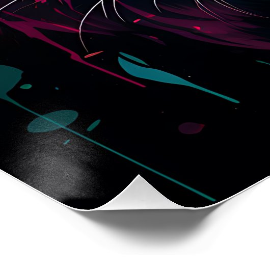 Neon Color Tiger Theme Poster (Ecke)