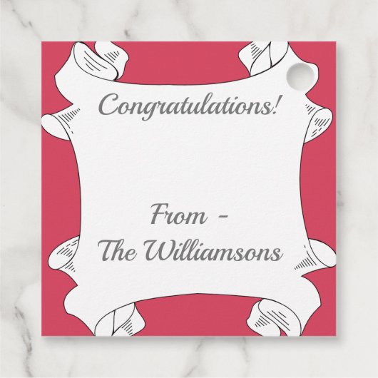 Neon Colored Lily Blume Geschenkanhänger (Rückseite)