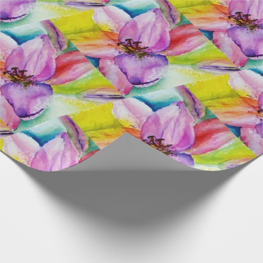 Neon Colored Lily Blume Geschenkpapier (Ecke)