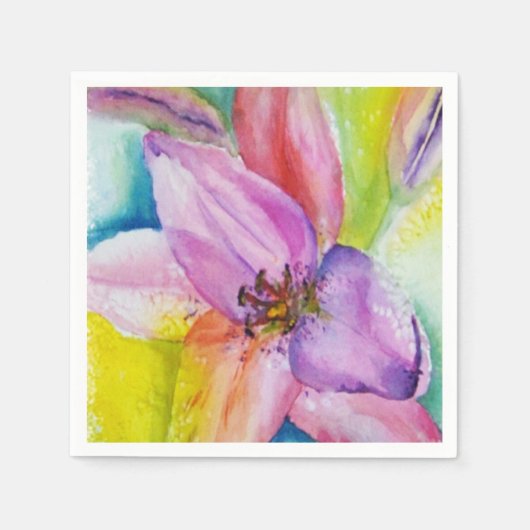 NEON COLORED LILY PAPER NAPKINS SERVIETTE (Vorderseite)