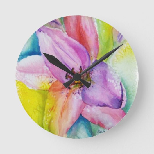 NEON COLORED LILY WLOCK RUNDE WANDUHR (Vorderseite)
