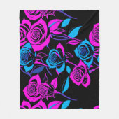 Neon Colored Roses Fleecedecke (Vorderseite)