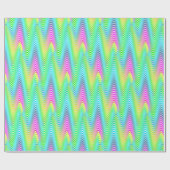 Neon Colored Waves Stripes nahtloses Muster Geschenkpapier (Flach)