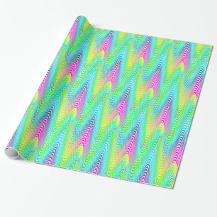 Neon Colored Waves Stripes nahtloses Muster Geschenkpapier