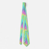 Neon Colored Waves Stripes nahtloses Muster Krawatte (Rückseite)