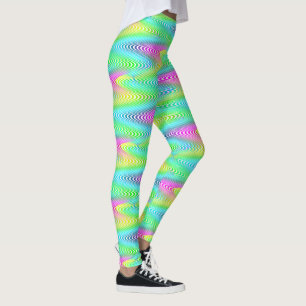 Neon Colored Waves Stripes nahtloses Muster Leggings