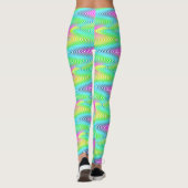 Neon Colored Waves Stripes nahtloses Muster Leggings (Rückseite)
