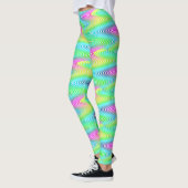 Neon Colored Waves Stripes nahtloses Muster Leggings (Links)