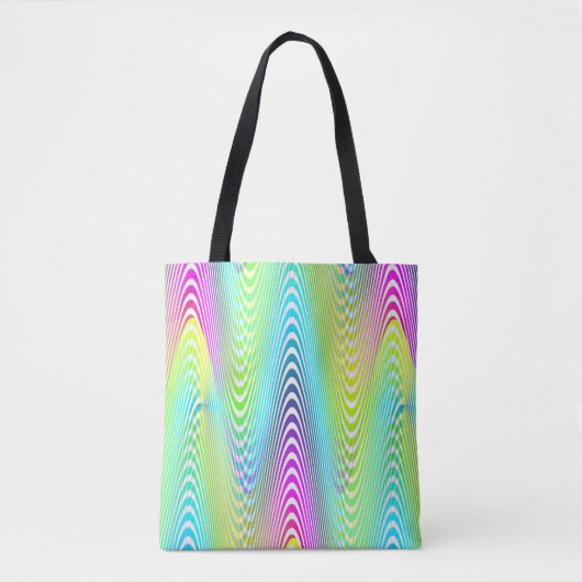 Neon Colored Waves Stripes nahtloses Muster Tasche (Vorderseite)