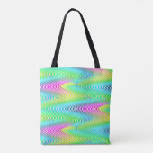 Neon Colored Waves Stripes nahtloses Muster Tasche (Rückseite)
