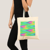 Neon Colored Waves Stripes nahtloses Muster Tragetasche (Vorderseite (Produkt))