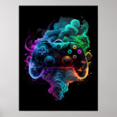 Neon Colorful Game Controller Poster (Vorne)
