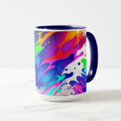 Neon Colorful Paint Splash Spritzer Tasse (VorderseiteRechts)