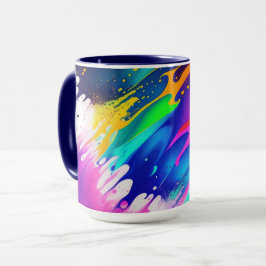 Neon Colorful Paint Splash Spritzer Tasse
