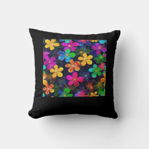 Neon Colorful Pattern - Whimsigoth Cotattcore Blu Kissen