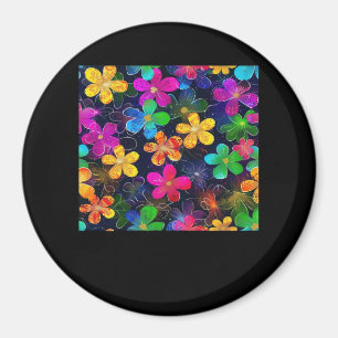 Neon Colorful Pattern - Whimsigoth Cotattcore Blu Magnet