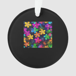 Neon Colorful Pattern - Whimsigoth Cotattcore Blu Ornament