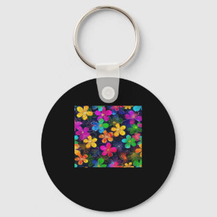 Neon Colorful Pattern - Whimsigoth Cotattcore Blu Schlüsselanhänger
