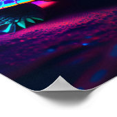 Neon Colorful Sea Turtle Poster (Ecke)