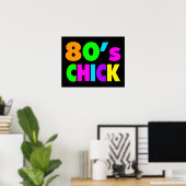 Neon Colors 80's Chick Poster (Heimbüro)