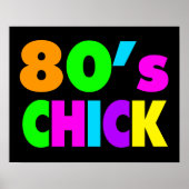 Neon Colors 80's Chick Poster (Vorne)