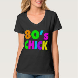 Neon Colors 80's Chick T-Shirt