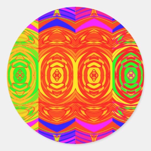 Neon Colors Abstract Pattern Runder Aufkleber (Vorderseite)