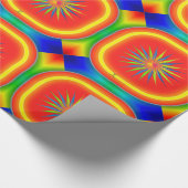 Neon Colors Diamonds Squares Blume Design Geschenkpapier (Ecke)