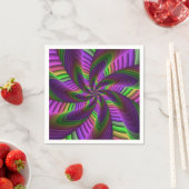 Neon Colors Flash Crazy Fraktal Muster Serviette (Beispiel)