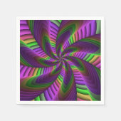 Neon Colors Flash Crazy Fraktal Muster Serviette (Vorderseite)