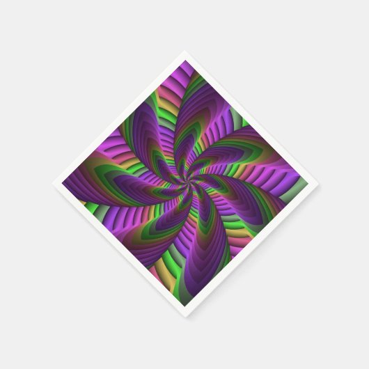 Neon Colors Flash Crazy Fraktal Muster Serviette (Ecke)