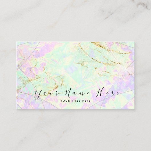 Neon Colors Gemstone Opal Texture Business Card Visitenkarte (Vorderseite)