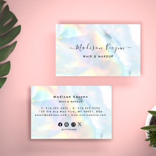 Neon Colors Gemstone Opal Texture Business Card Visitenkarte