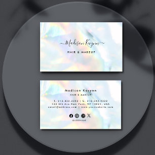 Neon Colors Gemstone Opal Texture Business Card Visitenkarte