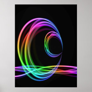 Neon Colors Glow Stick Poster