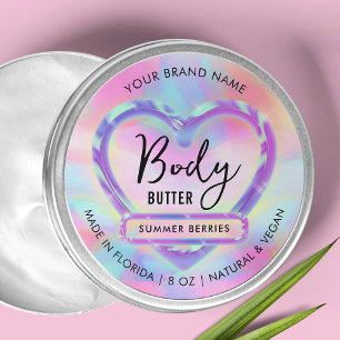 Neon Colors Holographic Body Butter Jar Produkt Runder Aufkleber