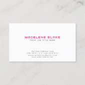 Neon Colors Initial auf Black | Rosa Monogramm Visitenkarte (Rückseite)