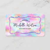 Neon Colors Iridescent Opal Stone Makeup Spa Salon Visitenkarte (Vorderseite)