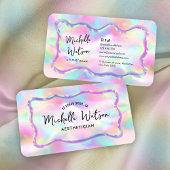 Neon Colors Iridescent Opal Stone Makeup Spa Salon Visitenkarte