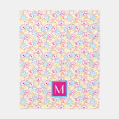 Neon Colors Pattern | Monogramm Fleecedecke (Vorderseite)