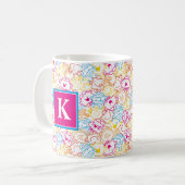 Neon Colors Pattern | Monogramm Kaffeetasse (Vorderseite Links)