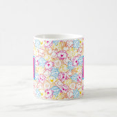 Neon Colors Pattern | Monogramm Kaffeetasse (Mittel)