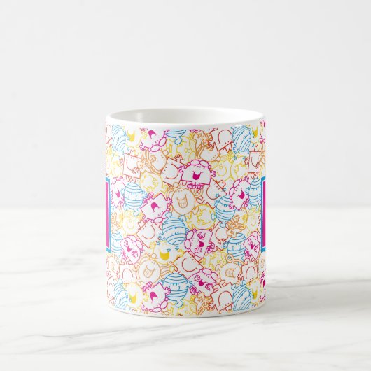 Neon Colors Pattern | Monogramm Kaffeetasse (Mittel)